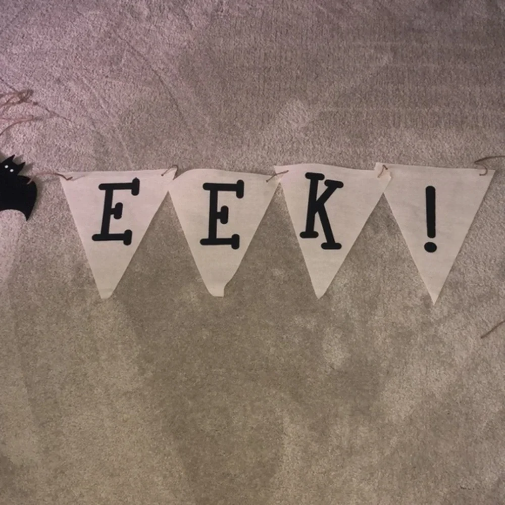 EEK Halloween‎ Burlap Flag Garland Banner 7 Ft Bats